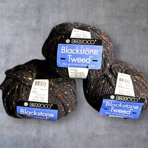 Berroco Blackstone tweed color 2616 lot of 3 wool, mohair, angora 50gr each